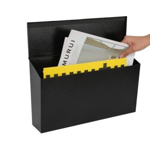 Large Capacity Steel Wall Mounted Mailbox with Sloped Roof Design and Powder