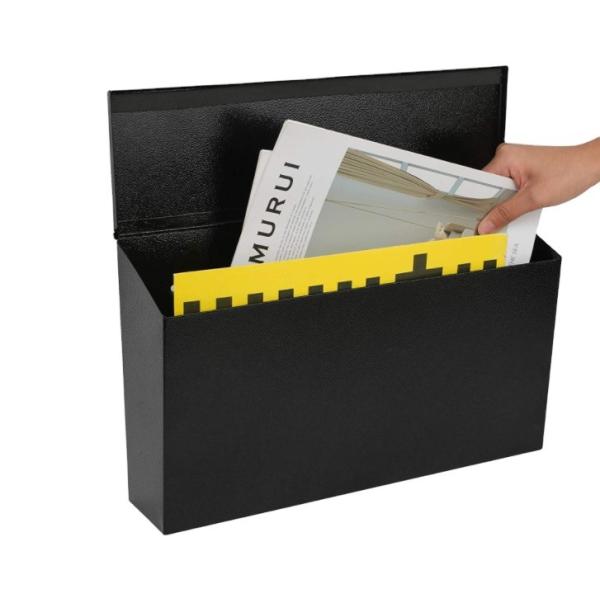 Large Capacity Steel Wall Mounted Mailbox with Sloped Roof Design and Powder