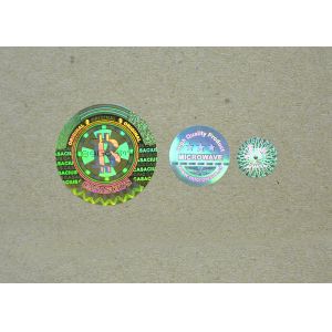 Barcode Custom Security Hologram Stickers , Round Hologram Stickers With Scratch