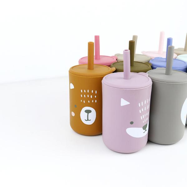 Buy High Flexibility Drinking Silicone Cup With Straw And Printed  155g at wholesale prices