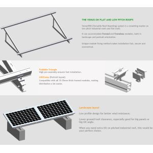 Anodized SUS304 Tripod Flat Roof Solar Mounting System