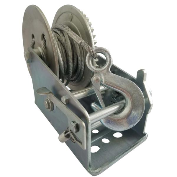 Zinc Plated Hand Crank Boat Winch 2500lb 3000lb 3500lb With Cable Or Strap