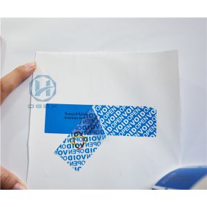 High - Residue Self Adhesive Security Labels Reveal Hidden Message