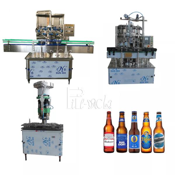Buy Soft Beverage Carbonated Drink Filling Machine Line Glass Bottle Crown Cap 1000BPH at wholesale prices