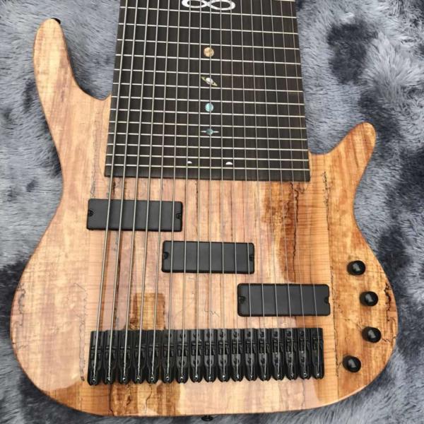 Grand 17 strings bass guitar mahogany body neck rosewood fingerboard wireless inlay logo and shape can be customized