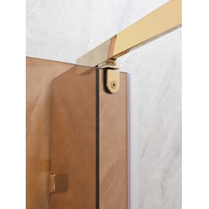 Elegant Shower Enclosures With Tinted Glass And Golden Aluminium Frame