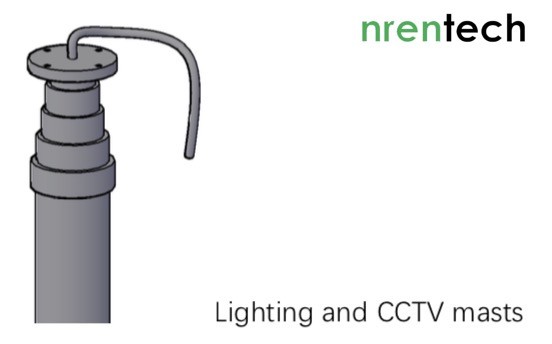 12m lockable pneumatic telescopic mast 30kg payloads NR-2500-12000-30L