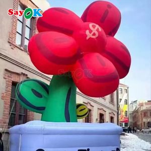 Customized Giant Lighting Inflatable Rich Flower For Advertising Decoration
