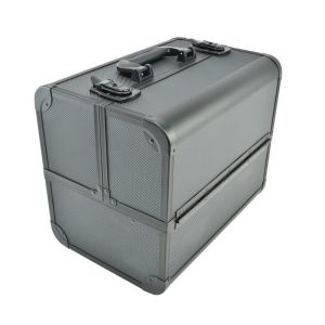 Quality Custom Professional Makeup Train Case , Black Portable Makeup Case for sale