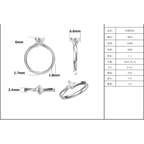 9K Gold Jewelry Minimalist Designs Moissanite 925 Silver Ring