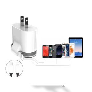 2.1A 5V Dual Port Fast Wall Charger , USB Charger Wall AdapterWith Cable