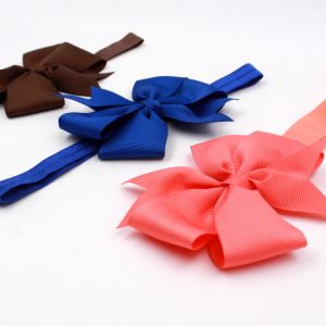 Multi Color Cute Hair Bows , 4 / 8 Inch Bow Elastic Hair Ties For Kids