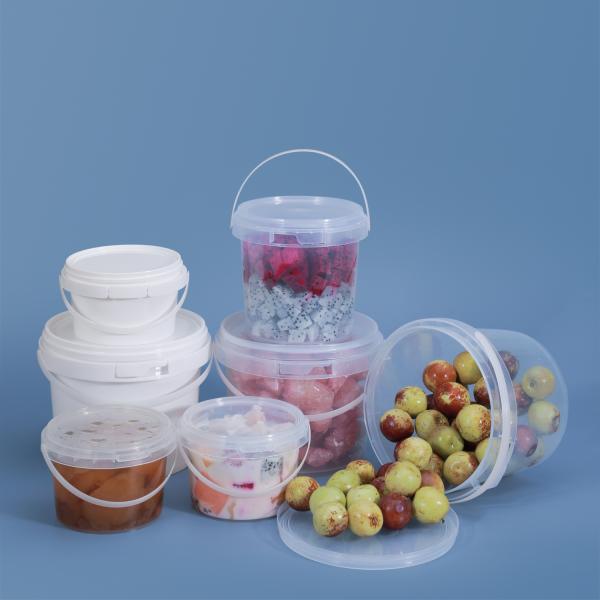 1000ml 1L Plastic Bucket With Handle For Chocolate Candy Cookies Package Food Storage Container
