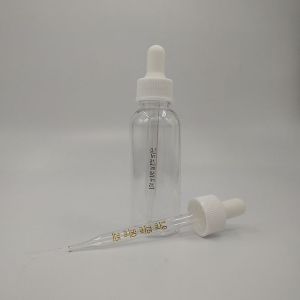 Black Glass Dropper Bottles With Printed Design