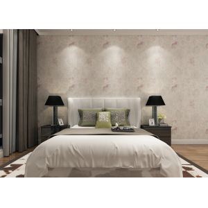 Removable Retro Vintage Wallpaper with Light Pink Floral Pattern