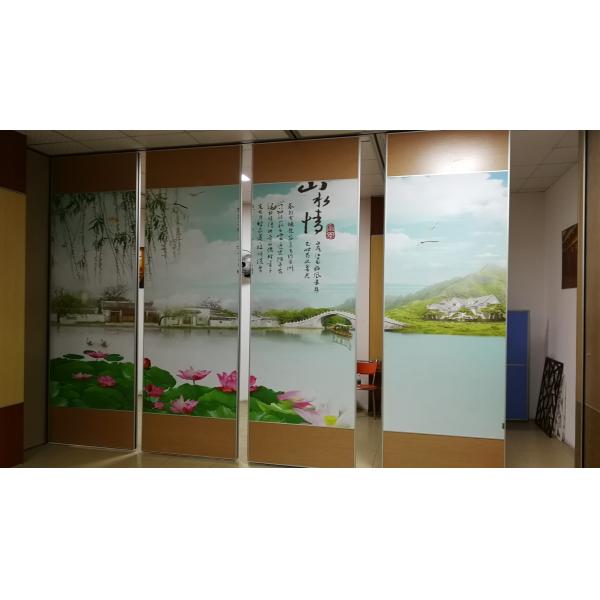 Buy Conference Room Sliding Wall Partition Melamine Surface Ceiling Track Roller at wholesale prices