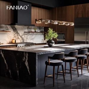 China Custom Kitchen Furniture Cupboards Solid Wood Kitchen Cabinets Luxury on sale