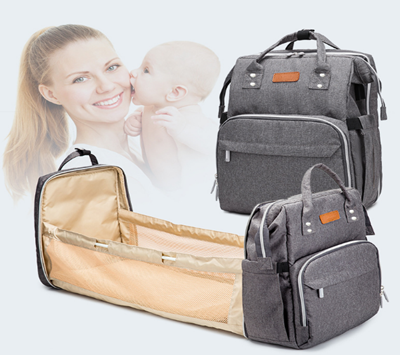 OEM ODM Nursing Mother Bag Diaper Bag Foldable Crib With USB