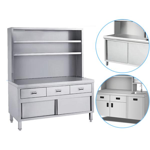 Wine Milk Bar Stainless Steel Catering Equipment Sink Table Three Drawer Tea Cabinet With Water Heater For Hotel