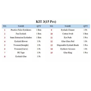 Mink Eyelash Extension Storage Kit Set Tweezers Glue Mascara Brush Tape