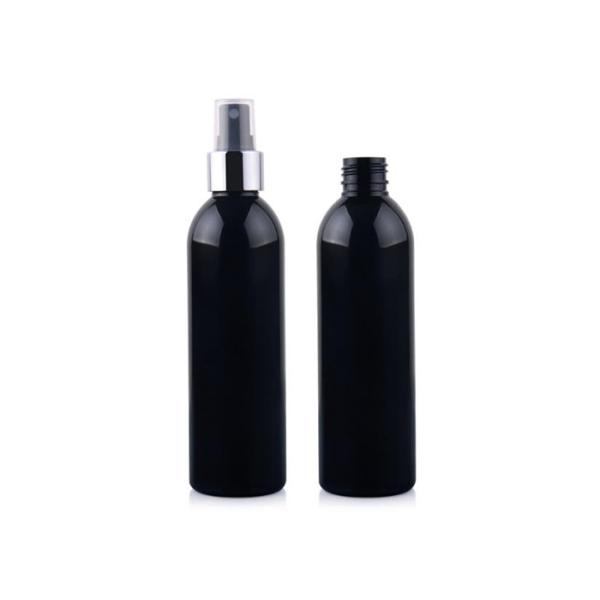 250ml Capacity Black PET Plastic Bottle Cosmetic Packaging With Lotion Pump