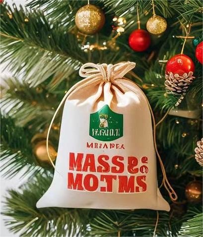 Silk Screen Plastic Drawstring Bags Bulk Christmas Exclusive Collection Custom