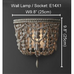 Vintage White Wood beaded chandelier for the kitchen foyer chandelier(WH-CI-149)