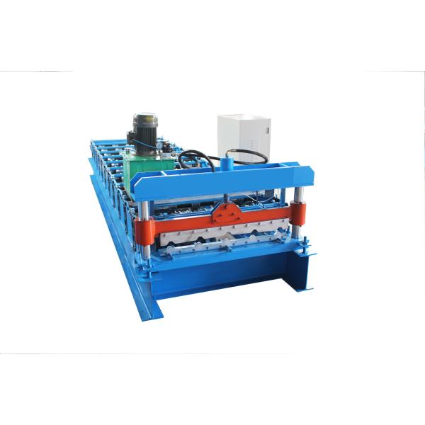 45# Steel 4KW Power Chain Drive Roof Tile Roll Forming Machine With PLC Control System