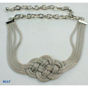 Crystal Unisex Fashion Solid gold Chains Mixed Metal Necklace for Anniversary