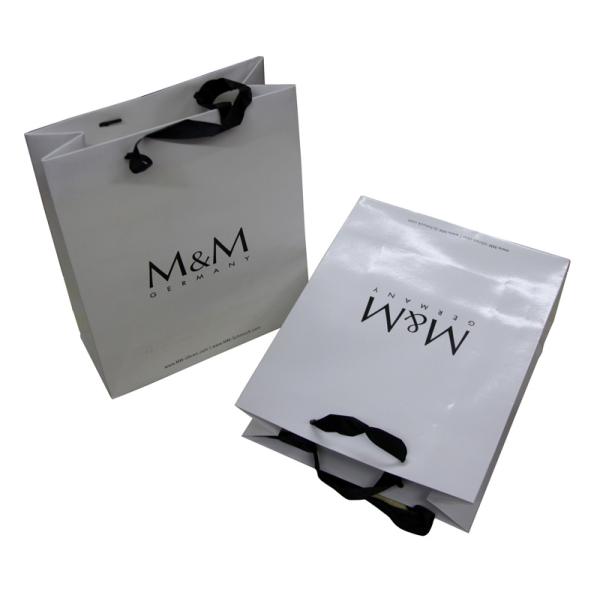 Small Paper Carrier Bag With Foil Hot Stamp Logo for Advertising