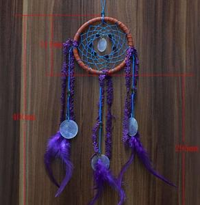 New Dream Catcher with Purple Floral Feather Car Wall Hanging Decor Ornament Crafts