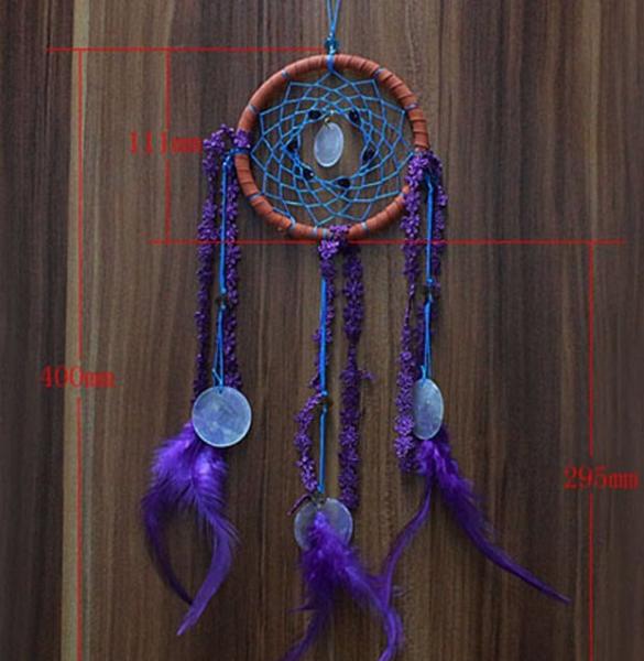 Buy New Dream Catcher with Purple Floral Feather Car Wall Hanging Decor Ornament Crafts at wholesale prices