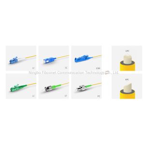 FTTH TDM 900 0.9mm LC UPC Fiber Optic Pigtail with LZH/PVC Jacket 12-Core Single