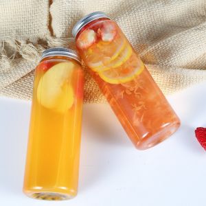 PET Transparent Disposable Beverage Jar With Aluminum Cover