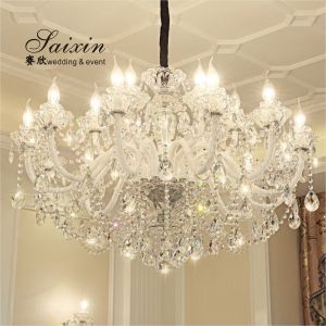 White Crystal Chandelier Lights Crystal Ceiling Lamp Decoration 100CM