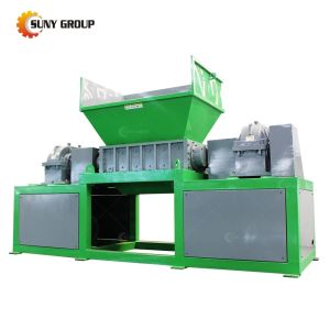 Manufacturing Plant Double Shaft Waste Shredding Machinery with Video Outgoing