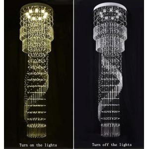 K9 Crystal Chandelier Modern Flush Mount Crystal Light Spiral Ladder Luxury