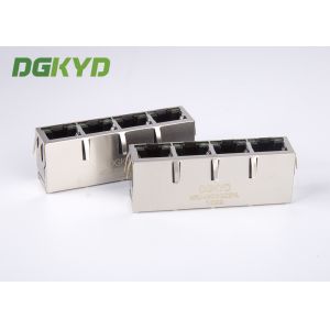 Offset 4 Port 100Mb Magnetic RJ45 Jack With Transformer Cat5 Ethernet Connector