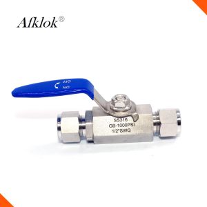 One Piece Two Way Ferrule Ball Valve Stainless Steel 1000Psi