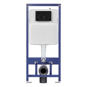 Rectangular Full Frame Concealed Cistern with Dual Flush in White