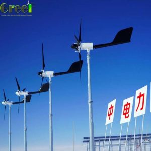 Roof Solar Hybrid Grid Tie Industrial Pitch Control Wind Turbine 5KW