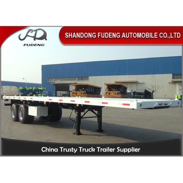 Buy Custom Made Truck Flatbed Trailers Double Axles Mechanical / Air Suspension at wholesale prices