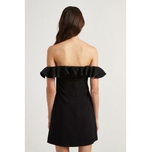 Fashion Black Off Shoulder Dress Sexy Ladies Ruffle