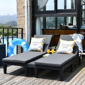 Plastic Stackable Adjustable Sun Lounger Chair for Outdoor Beach Patio Hotel
