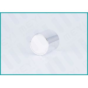 Shiny Silver Aluminum Disc Top Cap 24/410 Press Lotion Cap With White Actuator