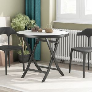 Metal Iron Foldable Coffee Dining Table for Outdoor Camping Cafe Balcony Garden