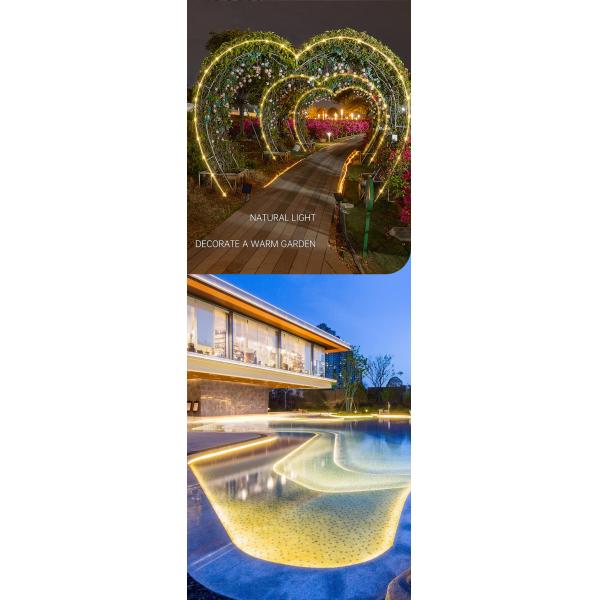 SMD 5050 LED Solar Strip Light , IP67 Flexible Decorative Rope Lights 3500K