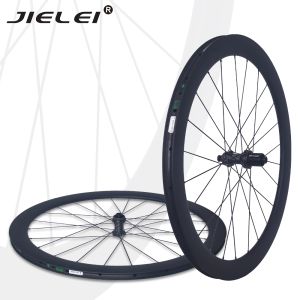 China JIELEI 700c Carbon Bike Wheels with 28mm Width Clincher Rim Brake Bicycle Wheelset on sale