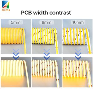 480leds COB LED Flexible Strip Lights Ra90 8mm 12v 24v With 120 Degree Beam