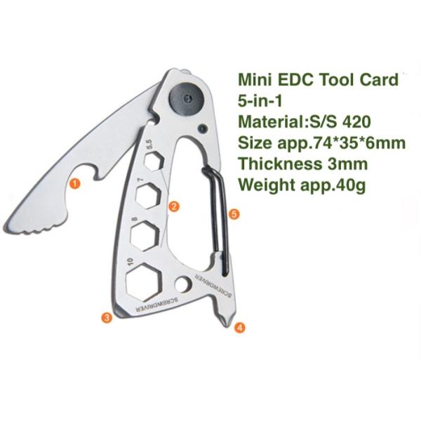 74*35*6MM Precision Sandblasting 420 Stainless Steel Mini Multi-Purpose EDC Tool Card Silver Metal Bottle Opener